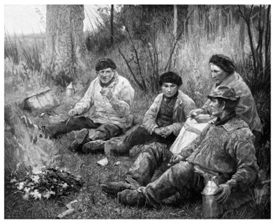 Labourers after dinner, 1895.Artist: JM Johnstone