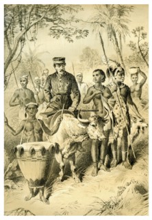 'Livingstone Weak from Fever Escorted to Shinte's Town', c1854 (1883). Artist: Unknown