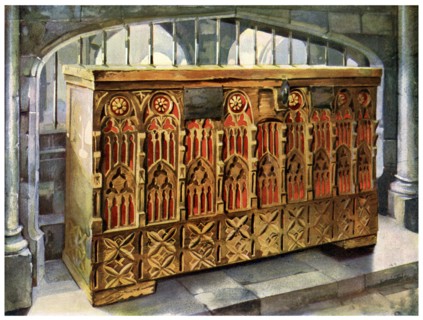 14th century buttressed coffer, 1910.Artist: Edwin Foley
