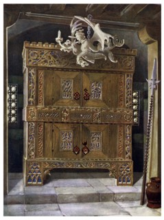Late Gothic schrank, 1910.Artist: Edwin Foley