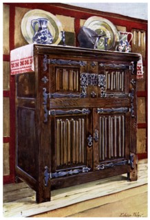 Oak double hutch, 1910.Artist: Edwin Foley