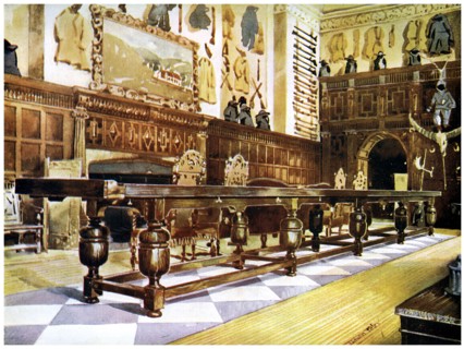 Shovelboard table in the hall of Littlecote, 1910.Artist: Edwin Foley