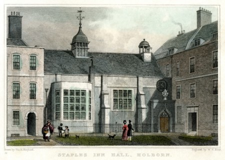 Staple Inn Hall, Holborn, London, 1830.Artist: HW Bond