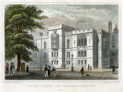The New Library and Parliament Chambers, Westminster, London, 1829.Artist: J Hinchcliff