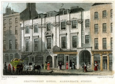 Shaftesbury House, Aldersgate Street, City of London, 1831.Artist: MS Barenger