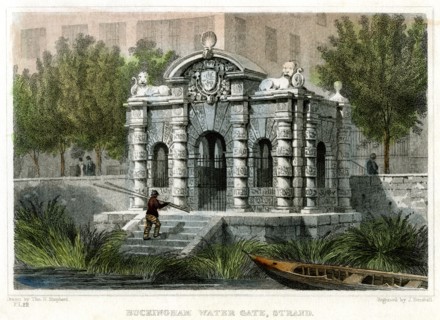 Buckingham Water Gate, Strand, Westminster, London, 1830.Artist: J Henshall
