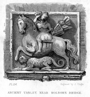 'Ancient Tablet, Near Holborn Bridge', London, 19th century.Artist: James Tingle