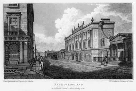 Bank of England, City of London, 1805.Artist: A Warren