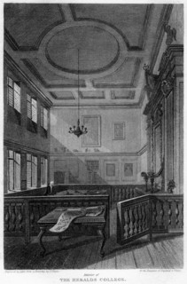 Interior of the Heralds' College, London, 1815.Artist: Lewis