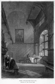 Interior of the Great Hall, Charterhouse, London, 1815.Artist: J Lewis
