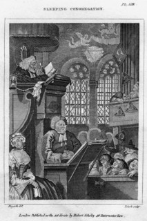 'Sleeping Congregation', 18th century.Artist: Thomas Clerk