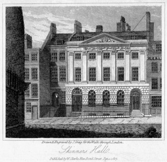 Skinners' Hall, City of London, 1817.Artist: J Greig