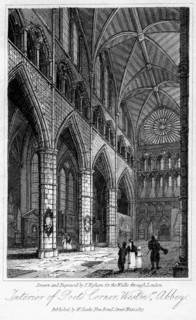 Interior of Poets' Corner, Westminster Abbey, London, 1817.Artist: Thomas Higham