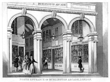 North entrance of Burlington Arcade, Westminster, London, 19th century. Creator: Unknown.
