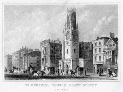 St Dunstan's Church, Fleet Street, City of London, 19th century. Artist: Unknown
