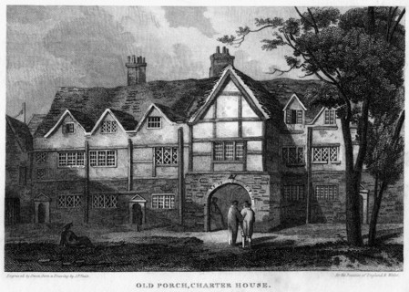Old porch, Charterhouse, London, 1815.Artist: Owen