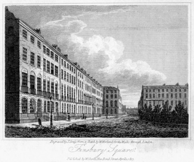 Finsbury Square, London, 1817.Artist: J Greig