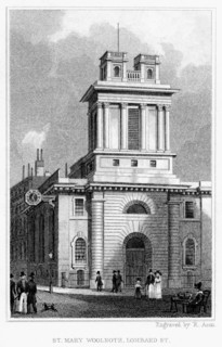 Church of St Mary Woolnoth, Lombard Street, City of London, 19th century..Artist: R Acon
