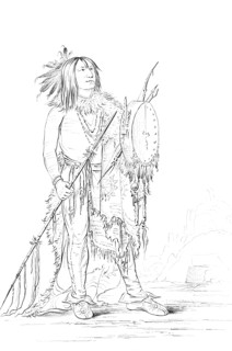 Portrait of 'White Buffalo', Native American man, 1841.Artist: Myers and Co