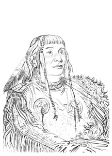 Portrait of a Native American man, 1841.Artist: Myers and Co