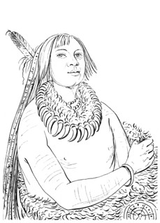 Portrait of 'He Who Rushes Through the Middle', Native American man, 1841.Artist: Myers and Co
