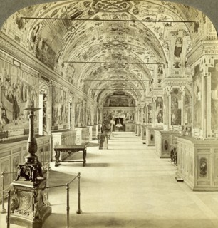 Interior of the Vatican Library, Rome, Italy.Artist: Underwood & Underwood