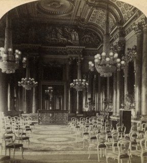 Ballroom, Buckingham Palace, London.Artist: Underwood & Underwood