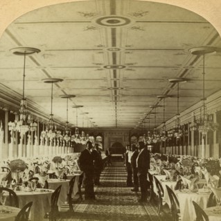 Dining room, Grand Union Hotel, Saratoga, New York, USA.Artist: BW Kilburn
