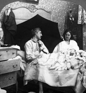 'Mr Jones Home from Club. Fears for the Storm'.Artist: American Stereoscopic Company