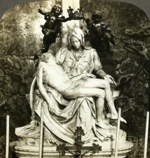 Pieta by Michelangelo, St Peter's Basilica, Rome, Italy.Artist: Underwood & Underwood