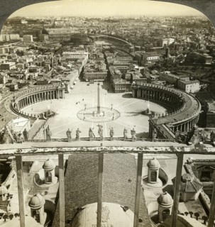 St Peter's Square from the dome of St Peter's Basilica, Rome, Italy. Artist: Unknown