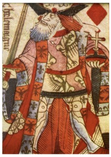 King of Diamonds from a French pack of playing cards, c1500 (1956). Artist: Unknown