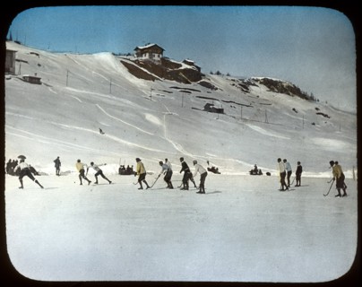 Ice hockey, St Moritz, Switzerland. Artist: Unknown