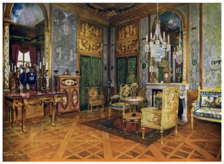 Salon de Musique of Marie Antoinette, Chambre a Coucher, Palais de Fontainebleau, France, 1911-1912.Artist: Edwin Foley