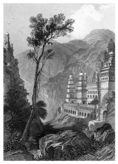'Jain Temples, Muktagerri, Specimens of Hindu Architecture'.Artist: Finden