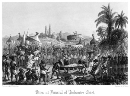 'Rites at Funeral of Ashantee Chief'.Artist: A Thom