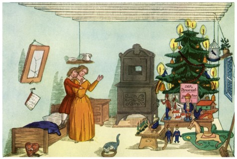 Christmas scene from King Nutcracker by Heinrich Hoffmann, 1853 (1956). Artist: Unknown