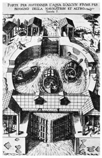 Design for hinged canal lockgates by Leonardo da Vinci, 15th century (1956). Artist: Unknown