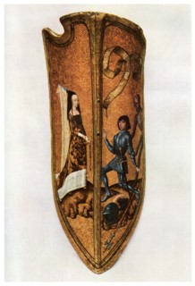 Chivalry and courtly love: Flemish parade shield, c1400 (1956). Artist: Unknown