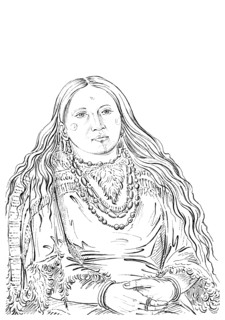 'The Twin', matron of the Riccaree tribe, 1841.Artist: Myers and Co