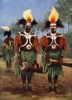 Dancers of the Fly River region, Papua New Guinea, 1920. Artist: Unknown