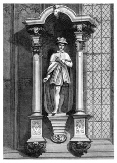 The statue of Edward VI, from the front of the Guildhall Chapel, City of London, 1886.Artist: William Griggs