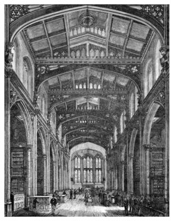 Interior of the Library, Guildhall, City of London, 1886. Artist: Unknown