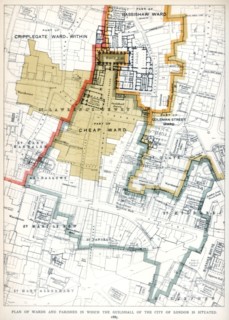 'Plan of the Wards and Parishes in Which the Guildhall of the City of London is Situated', 1886. Artist: Unknown