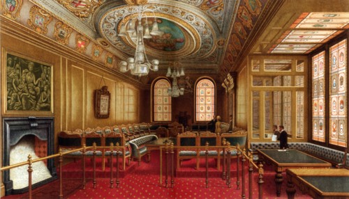 The Aldermen's Court Room, Guildhall, City of London, 1886.Artist: William Griggs