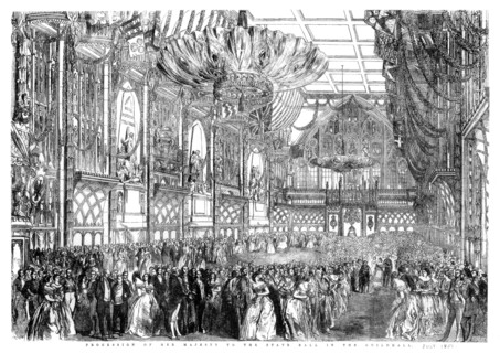 'Procession of Her Majesty to the State Ball in the Guildhall', City of London, July 1851 (1886).Artist: William Griggs