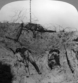 Men who fell contesting the mine crater, Hooge, Belgium, World War I, 1914-1918.Artist: Realistic Travels Publishers