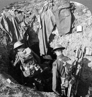 German dugout captured in the advance at Bapaume, France, World War I, 1914-1918.Artist: Realistic Travels Publishers