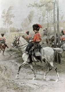 Officer of Hussars, 1889. Artist: Unknown