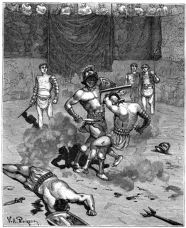 Gladiatorial combat, 1882-1884. Artist: Unknown